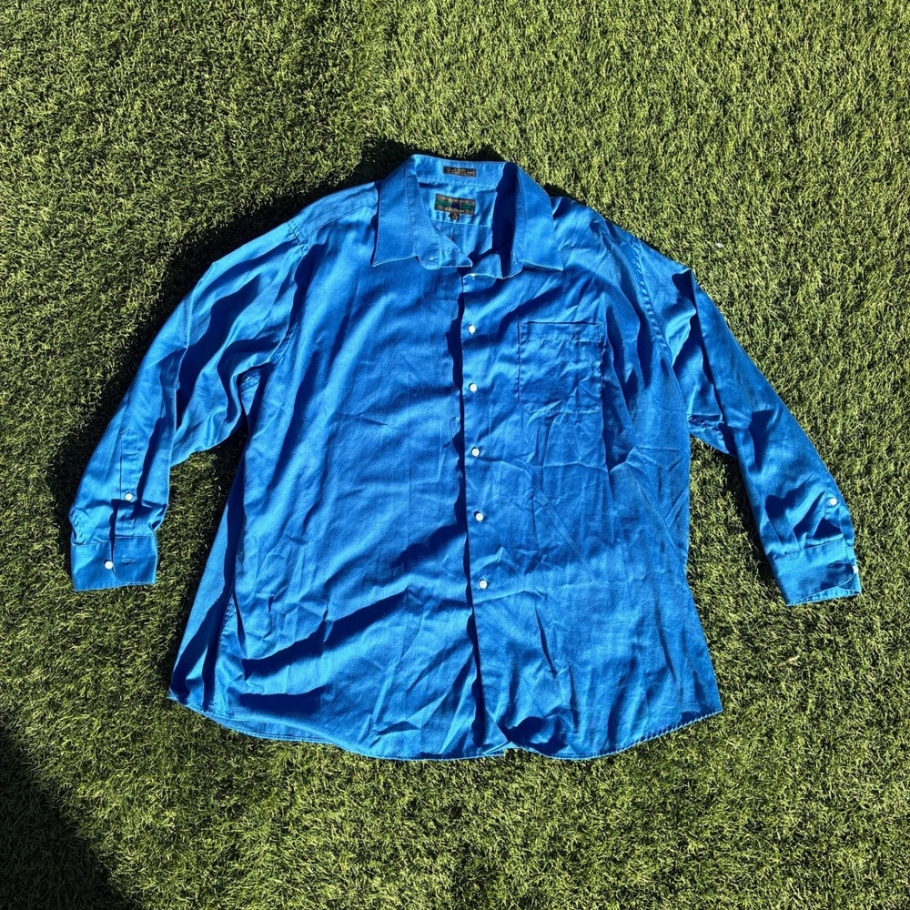 Colours Alexander Julian Size 3X 34x35 Blue Cotton Blend Button Down Shirt